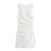 Item de moda outono de 2024, vestido decorativo plissado de malha de três cores, roupas femininas da Amazon transfronteiriças B88772
