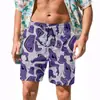 Pantalones Cortos de Playa Hawaianos Frescos de Seda de Hielo para Hombre Verano Delgados Adolescente Marca de Moda Casual Pantalones de Cinco Puntos para Festival de Salpicaduras de Agua