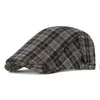 Gorra de cuadros estilo retro británico para hombres y mujeres, nueva boina de cuadros de moda para primavera y otoño, gorra de visera versátil y artística