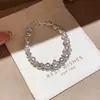 Pulsera Barroca Exquisita de Flor de Zircón y Perla Redonda, Pulsera de Lujo Ligero y Gama Alta, Joyería de Mano Dulce Retro Francesa