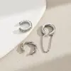 Arete de Clip Metálico con Borla Larga de Perla Artificial de Temperamento Transfronterizo Europeo y Americano Estilo Ins para Orejas sin Perforar