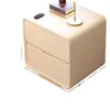 Mesita de Noche de Madera Maciza Minimalista Moderna Lujo Ligero Dormitorio Pequeño Hogar de Cuero Almacenamiento de Cuero Gabinete de Mesita de Noche Extra Estrecho Tamaño Pequeño