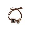 Faixa de Cabelo Estilo Fragrante Vintage Feminina Simples Estilo Coreano Celebriade Cyber Corda de Cabelo de Couro Elástica Alta Estilo Coreano Acessório de Cabeça