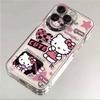 Capa de Celular Hello Kitty Cat Adequada para Apple 11/12/13/14/15 Transparente Capa Espacial para Iphone16Promax