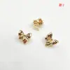 Chapado en Oro de 18K14K, Fuerte Retención del Color, Circonita Microincrustada, Broche de Flor de Lazada, Accesorios para Manualidades, Pin de Solapa, Broche de Conexión