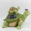 Adornos de Artesanía de Resina de Mariposa y Tortuga Solares para Jardín Transfronterizos, Animales Luminosos de Tortuga para Patios Exteriores