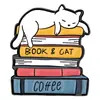 [Insignia Personalizada] Gato de Comercio Exterior Ama Leer Animal Perezoso Más Fácil de Combinar Pin para Collar Ropa Mochila Insignia de Metal