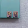 Correa de Reloj Accesorios para el Cabello 1.4cm Mini Dibujo Animado Etiqueta Tejida Pequeña Etiqueta de Tela Cuerda para el Cabello Hecha a Mano DIY Banda de Goma Pegatina de Transferencia Térmica