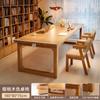 Escritorio de Madera Maciza Seleccionada para Sala de Estar, Mesa para Leer y Estudiar, Escritorio Doble para Uso Doméstico, Mesa Multifuncional, Estación de Trabajo