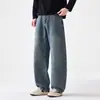Pantalones de Hilo de Micro-Doblado Estilo Americano para Hombre Otoño Nuevo Holgados Caída Amplia Pierna Casual Largos para Hombre