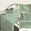 Elegante Caminho de Mesa de Veludo Verde - Voile Franzido para Casamento, Festa e Decorações de Feriado