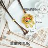 Colgante de Oro Arena Vietnamita con Collar de Cierre de Seguridad Hueco de Loto con Goteo de Aceite de Estilo Étnico para Mujer, Joyería de Diseño Vintage