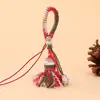 Hilo de Algodón Nudo de Diamante Borla Hecho a Mano Llavero DIY Encanto para Bolso Accesorio para Teléfono Colgante Al por Mayor