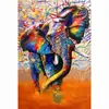 Pintura em tela de animal pintura em tela de elefante colorida pôsteres e impressões decoração de casa imagens decoração de arte núcleo da pintura