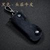 Estuche para llaves de piel de vaca de primera capa para mujer, Llavero de gato lindo para hombre, Llavero colgante de cintura, Artículos de cuero para almacenamiento de piel de vaca, Llave de coche