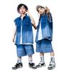 Ropa de Moda Infantil para Danza Urbana Holgada Hiphop Ropa Infantil Hip-Hop Traje de Marca de Moda Ropa para Actuación de Batería Niños y Niñas Verano