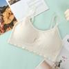 Underwear menina estudante fixo uma peça látex almofada peito envolvendo peito bonito para trás sem anel de aço esportes sono sling tubo