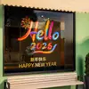 Olá2027 Feliz Ano Novo Adesivos Eletrostáticos para Portas e Janelas de Vidro Loja Decoração de Vitrine Decoração de Atmosfera Adesivos