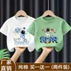 Camiseta Infantil Estampada de Manga Curta 2026 Verão Novo Estilo Estilo Coreano Moda Verão para Meninos Casual Algodão