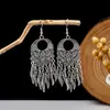 Pendientes Geométricos de Flor Europeos y Americanos Transfronterizos para Mujer, Estilo Étnico Retro, Temperamento Artístico, Pendientes de Borla Personalizados, Venta al por Mayor de Joyería