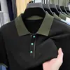 Camisa Polo de Manga Corta para Hombre con Botones a Presión, Camiseta de Punto Jacquard para Hombre, En Stock para Entrega Inmediata
