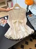 Nuevo Chaleco de Punto Dulce Holgado Otoño/Invierno 2026 con Lazo y Diseño Floral, Chaleco Suéter sin Mangas para Superponer para Mujer