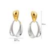 Brincos Nicho Estilo Coreano Prata de Lei 925 Bicolor Mobius Moda Simples Feminino Joias de Alta Qualidade Atacado