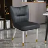 Silla de comedor simple estilo italiano, silla moderna de respaldo alto de alta gama, adecuada para uso doméstico, una silla de comedor lujosa y minimalista, silla de cuero cómoda y elegante para el ocio