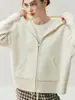 760g Estilo Grueso ~ Chaqueta de Cachemira Holgada y Delgada para Mujer con Capucha y Cremallera Nuevo Cárdigan de Punto Otoño e Invierno 2025