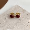 Pendientes vintage de acacia con hebilla para mujer, diseño de nicho, aros rojos de alta calidad, nueva moda 2023
