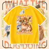 Camiseta Infantil Divertida con Estampado de Perro con Cuchillo y Escudo Ropa de Manga Corta para Niños Perro con Cuchillo y Escudo Camiseta de Media Manga 100% Algodón para Niños y Niñas