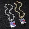 Collar con Colgante de Cadena Cubana Full Diamond Estilo Nuevo Transfronterizo Europeo y Americano Hip-Hop Personalizado con Logo de Equipo de Hockey sobre Hielo NHL