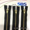 Zíper SBS Metal 3 # 4 # Latão Antigo Dourado com Cabeça de Mola para Calças Jeans Casuais Personalizadas.
