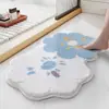 Alfombra de Piso Estilo Ins Fresca y Sencilla para el Hogar de Cachemir Artificial, Alfombra Absorbente, Alfombra de Baño, Felpudo de Entrada, Alfombrilla Antideslizante Absorbente de Agua