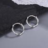 Anillo de oreja SHIAI de plata de ley 925, anillo liso de bambú, nuevo estilo chino, elegante, combinable, a la moda, esencial para el viajero