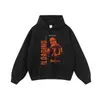 Moletom com Capuz Estampado Vintage Europeu e Americano Hiphop Costa Oeste Lavado Desgastado Masculino Ins Hoodie Vintage