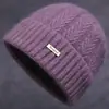 Invierno Nuevo Estilo Sombrero de Lana para Mujer Sombrero para Personas de Mediana Edad y Mayores Cálido Plus Terciopelo Engrosado Sombrero de Punto Estilo Mamá Impermeable de Algodón