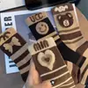 Calcetines de Estilo Primavera y Otoño para Mujer, Calcetines Largos de Moda de Cintura Alta con Lindos Diseños de Letras, Populares en Línea, Calcetines de Algodón Dulces y Adorables, Calcetines Accesorios