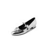 Juxian~Sweet Double Bow Couro Genuíno Mary Jane 2024 Primavera Salto Baixo Biqueira Redonda Celebridade da Internet Couro de Vaca Sapatos Femininos