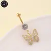 Anillo para ombligo de aleación de titanio G23 mariposa incrustado con circonita Moda europea y americana Joyería para perforaciones F136 Venta al por mayor transfronteriza de Amazon