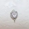 Colgante de Zirconia Chapado en Oro de 18k sobre Cobre Accesorios para Joyería DIY Pulsera de Corazón Collar Material Hecho a Mano Doble Colgante