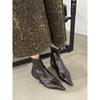 Botines de Punta para Mujer Otoño e Invierno 2025 Botines Nuevos Tacón Grueso Botines para Mujer Nicho Botines Ajustados Botas de Tacón Alto