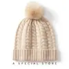 Gorro de Punto para Mujer Súper Suave de Cachemira Otoño e Invierno Nuevo Patrón Retorcido Pompon de Piel Genuina Desmontable Gorro Engrosado Cálido para Protección de Orejas