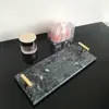 Bandeja Decorativa de Mármore Natural com Textura de Madeira da Caverna Amarela, Disponível em Várias Cores e Tamanhos, Adequada para Exibição na Sala de Estar e no Quarto