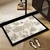 Novo Tapete de Banheiro Estilo Chinês de Terra de Diatomáceas, Tapete de Entrada de Vaso Sanitário, Secagem Rápida, Antiderrapante, Absorvente de Água