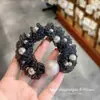 Acessórios de Cabelo de Renda com Bolinhas Pérolas Dongdaemun Coreano Elástico de Alta Elasticidade para Rabo de Cavalo Acessórios de Cabelo Elegantes de Alto Padrão