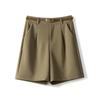 Cinto Verão Conjunto Shorts Feminino Cintura Alta Emagrecimento Reto Versátil Casual Perna Larga Calça Pantalona A3543
