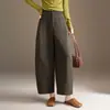 Colección Otoño 2026: Pantalones tipo globo de sarga antiarrugas, fluidos, para mujer, cintura alta, control de abdomen, adelgazantes y versátiles