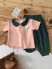 Soporte de Personalización~Ropa para Niños Estilo Princesa Nuevo Conjunto de Dos Piezas Manga Corta Pantalones Anti-Mosquitos Niña Bebé Verano Delgado