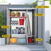 Gabinete de Almacenamiento Exterior de Acero Inoxidable 304 a Prueba de Lluvia para Hogar Balcón Protección Solar Gabinete de Almacenamiento Patio Techo Inclinado Estantería Gabinete de Herramientas